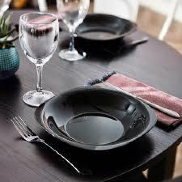 Luminarc Carine Noir Siyah Yemek Tabağı 21cm - 2