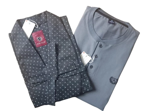 ANCELO PAMUK PİJAMA TAKIM VE ROBDÖŞAMBR 3 LÜ DAMAT ÇEYİZ SET - 5