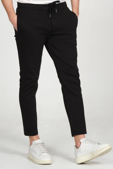 Erkek Relaxed Fit Beli Lastikli Bağcıklı Pamuklu Rahat Spor Jogger Pantolon - 2