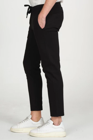 Erkek Relaxed Fit Beli Lastikli Bağcıklı Pamuklu Rahat Spor Jogger Pantolon - 9