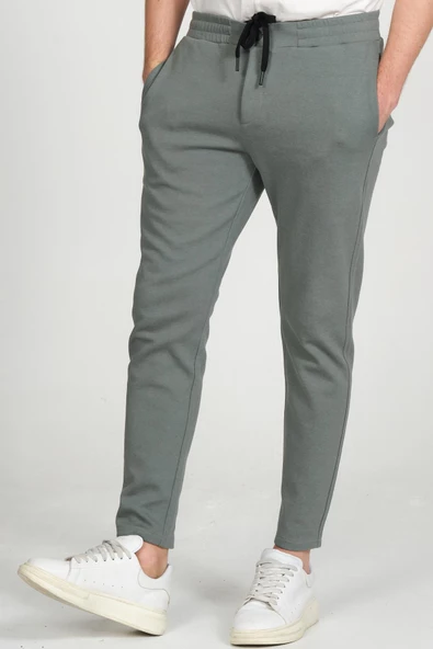 Erkek Relaxed Fit Beli Lastikli Bağcıklı Pamuklu Rahat Spor Jogger Pantolon - 10