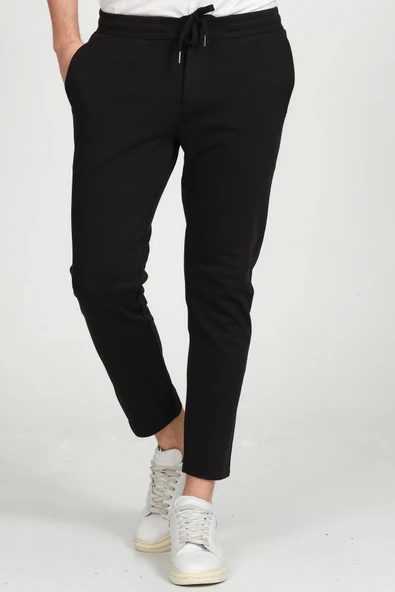 Erkek Relaxed Fit Beli Lastikli Bağcıklı Pamuklu Rahat Spor Jogger Pantolon - 3