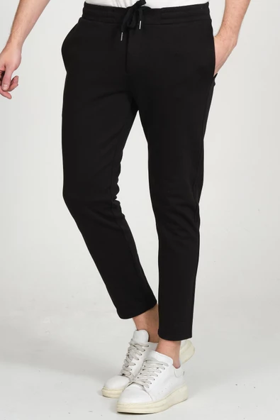 Erkek Relaxed Fit Beli Lastikli Bağcıklı Pamuklu Rahat Spor Jogger Pantolon - 5