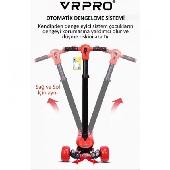 Vrpro Scooter Bluetoothlu Müzikli Led Işıklı Pembe VrPro-1140 - 3