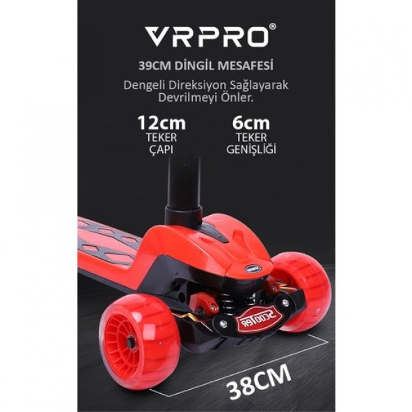 Vrpro Scooter Bluetoothlu Müzikli Led Işıklı Pembe VrPro-1140 - 4