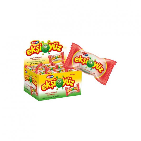 Saadet Ekşiyüz Tutti Frutti Aromalı Ekşi Şekerli Sakız 3,5 Gr X 100 Adet