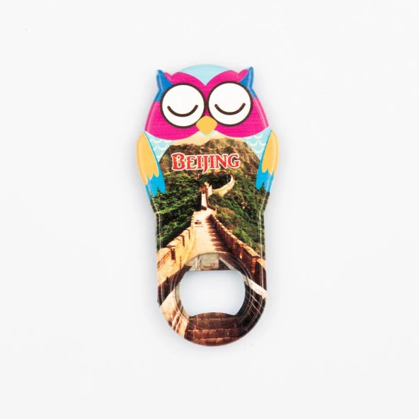 Çin Pekin Temalı Baykuş Magnet Kapak Açacak ürün görseli