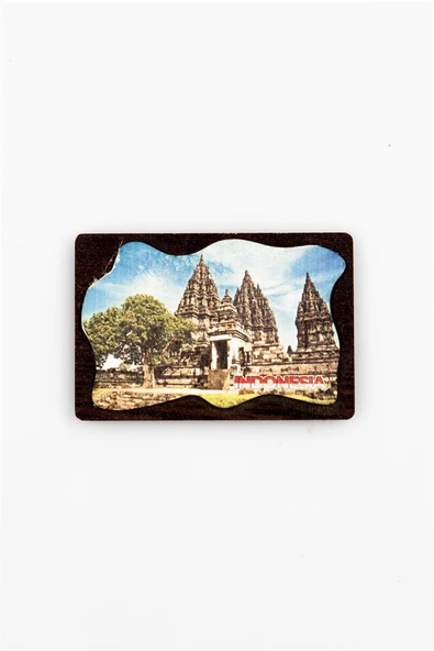 Endonezya Temalı Deri Magnet Ahşap Tabaka - Resim 2