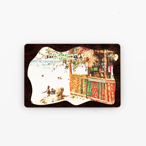 Jamaika Temalı Deri Magnet Ahşap Tabaka ürün görseli