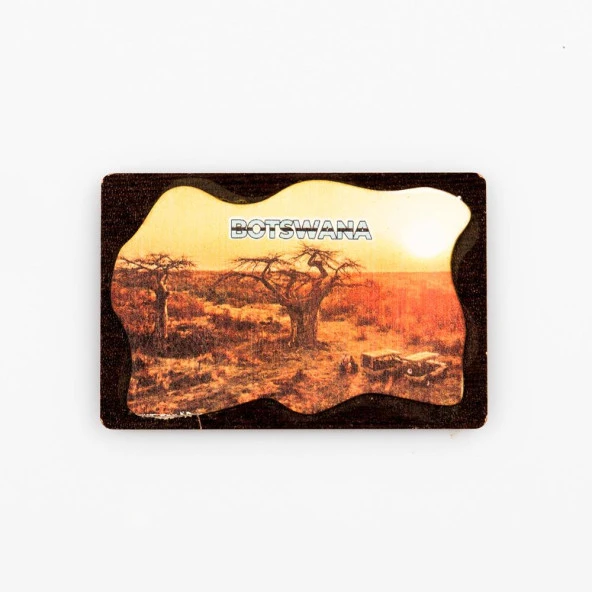Botsvana Temalı Deri Magnet Ahşap Tabaka ürün görseli