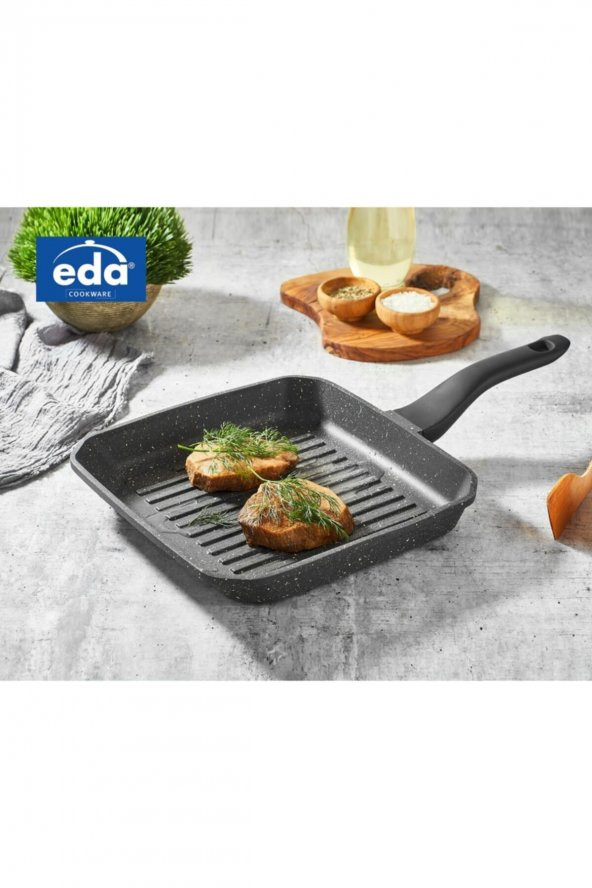 Eda Büyük Boy Kare Döküm Izgara Tavası
