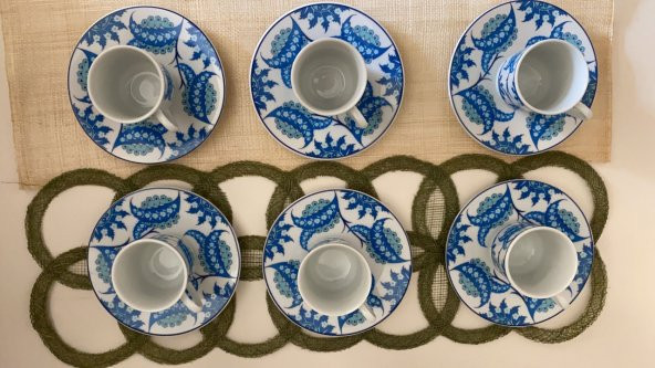 Güral Porselen Güral Porselen 12 Parça 6 Kişilik Kahve Fincan Takımı Türk kahve fincan takımı - 3