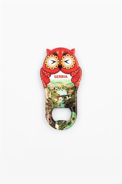 Sırbistan Temalı Baykuş Magnet Kapak Açacak - 3