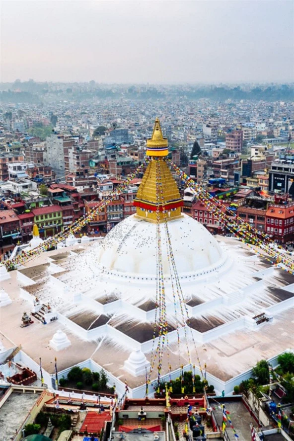 Nepal Boudhanath Stupa Fresco Magnet - Resim 4