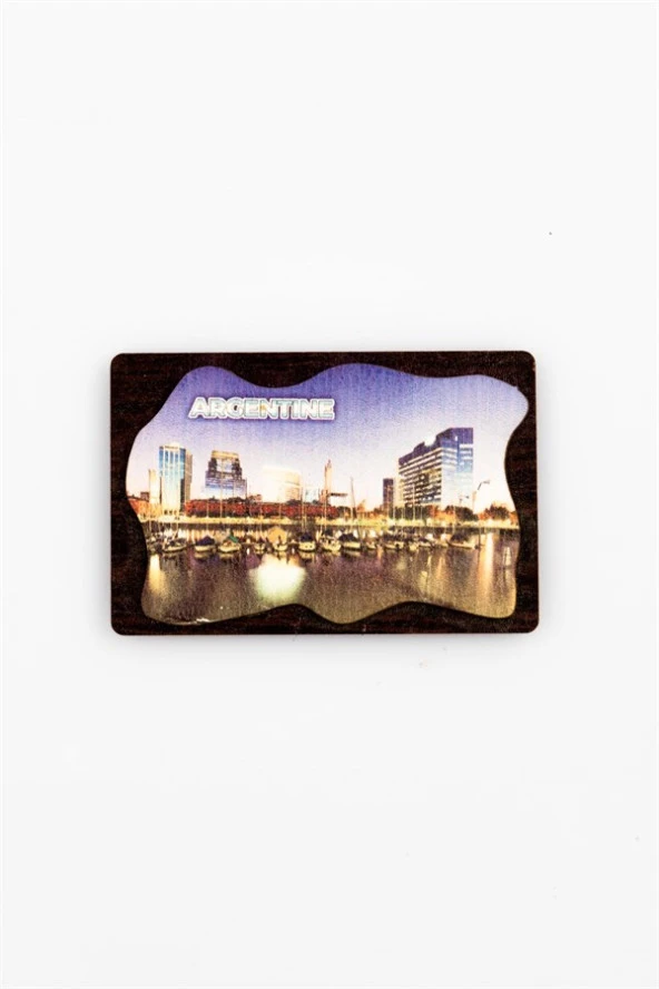 Arjantin Temalı Deri Magnet Ahşap Tabaka - Resim 2