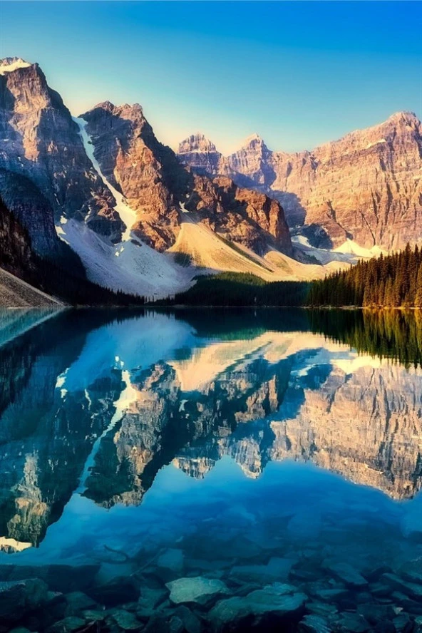 Kanada Moraine Gölü Fresco Magnet - Resim 4