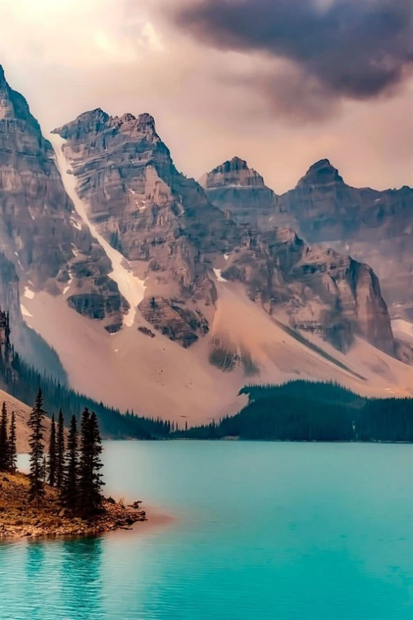 Kanada Moraine Gölü Fresco Magnet - Resim 5