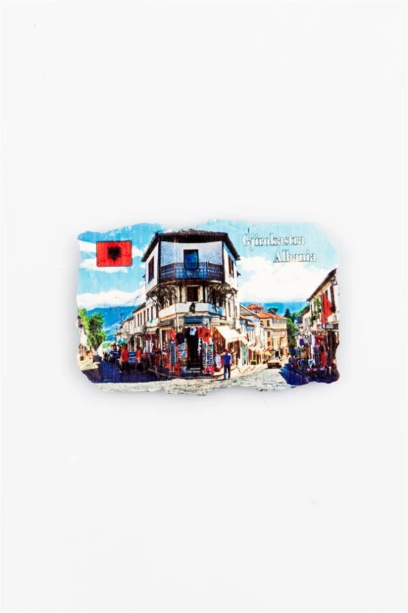 Arnavutluk Gjirokastra Temalı Fresco Magnet - Resim 2