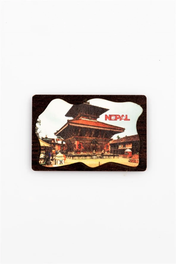 Nepal Temalı Deri Magnet Ahşap Tabaka - Resim 2