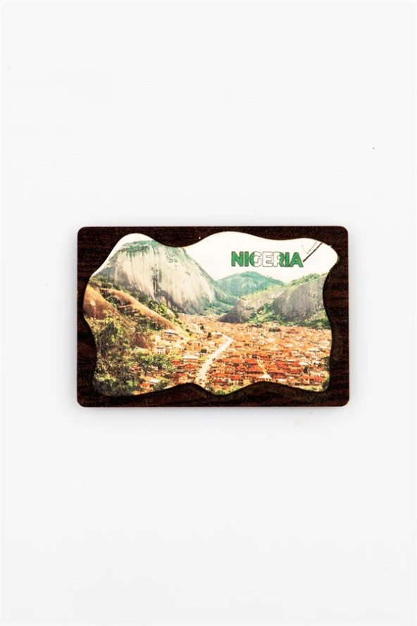 Nijerya Temalı Deri Magnet Ahşap Tabaka - Resim 2