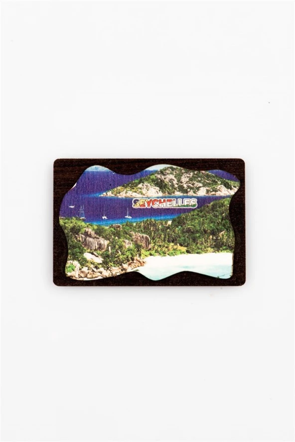 Seyşeller Temalı Deri Magnet Ahşap Tabaka - Resim 2
