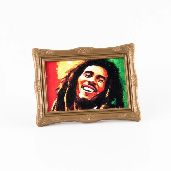 Jamaika Bob Marley Ayaklı Çerçeveli Magnet - Resim 2
