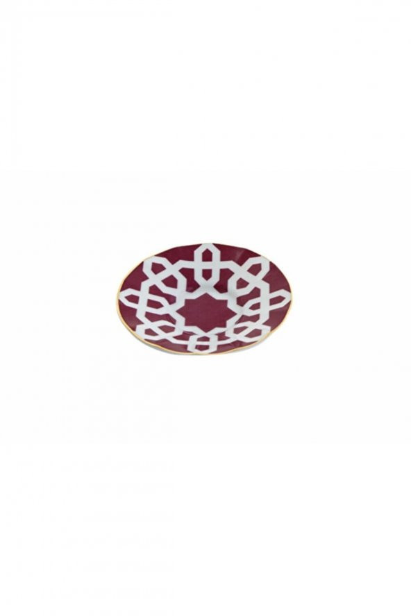 Porland Morocco Fuşya Desen Ergonomik Çay Tabağı 12cm 04AP021491 - 2