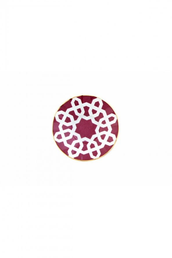 Porland Morocco Fuşya Desen Ergonomik Çay Tabağı 12cm 04AP021491