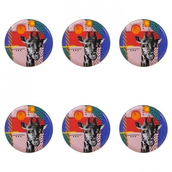 Porland Wild Life Giraffe Düz Tabak 28cm 6lı