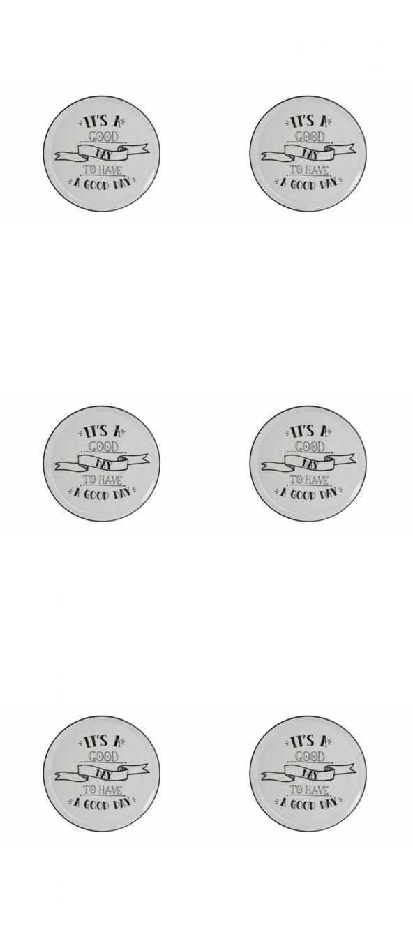 Porland Be Happy Düz Tabak 20cm 6lı