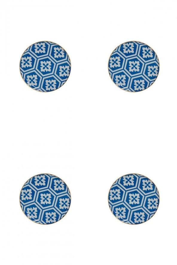 Porland Morocco Desen Mavi Düz Tabak 20cm 4lü