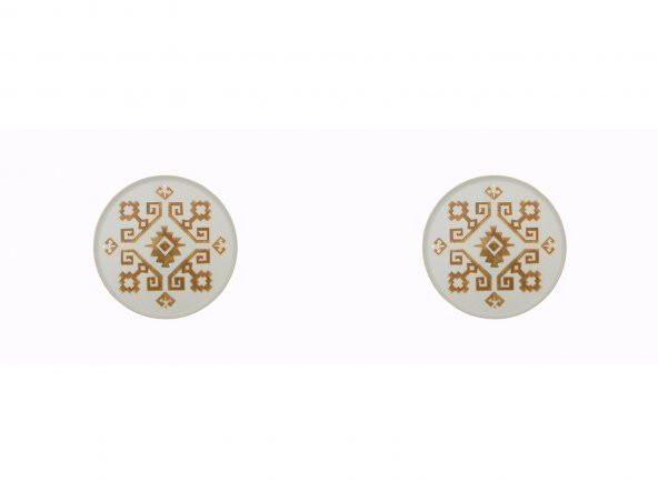 Porland Arabesque Desen Düz Tabak 18cm 2li