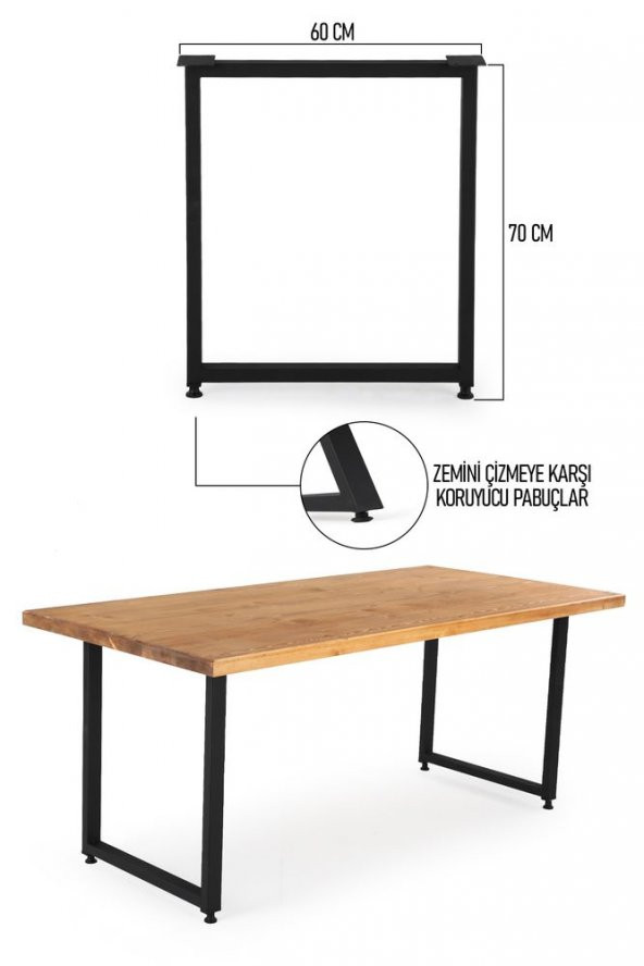 Yemek Çalışma Ofis Ahşap Kütük Masası Ayağı Dikdörtgen Ayak - 3