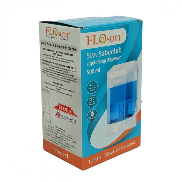 FloSoft Sıvı Sabunluk ve Şampuan Makinası Şeffaf Renk 500 ML Hacimli - 2