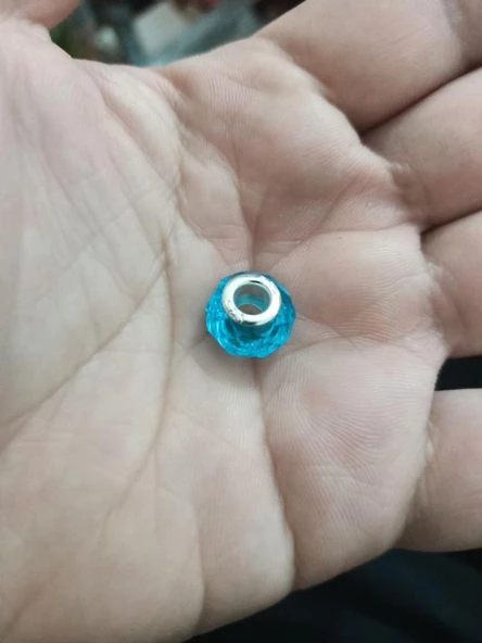 Bileklik ve Kolye İçin 925 Ayar Damgalı Gümüş Kaplama Yuvarlak Charm - 11