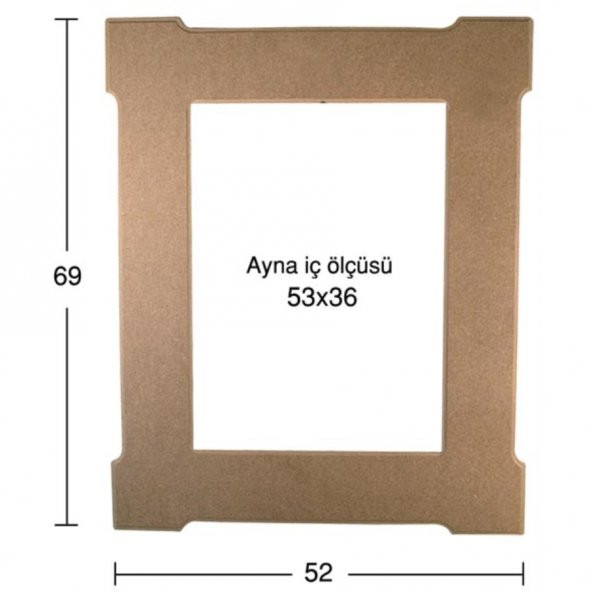 AY130 Ayna Çerçevesi, Boyanabilir Ham Ahşap Çerçeve