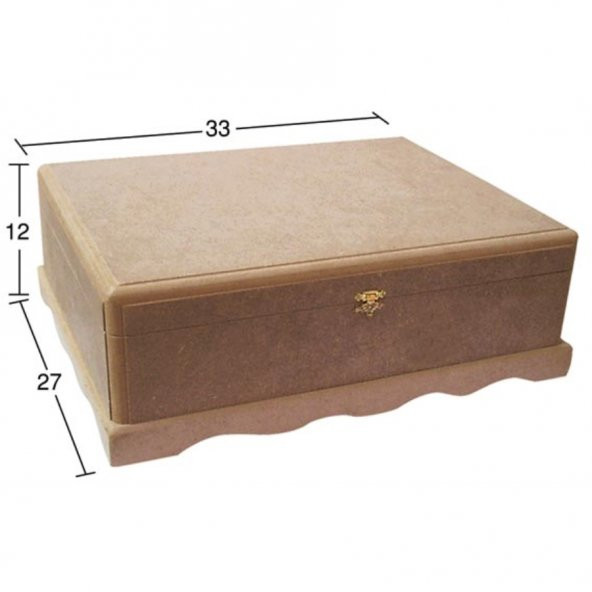 KU247 3 No Bazalı Kutu, Boyanabilir Ahşap Mdf Kutu - 1