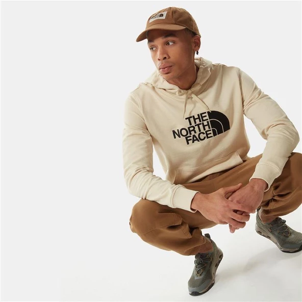 The North Face Light Drew Peak Hoodie Erkek Kapüşonlu Sweatshirt Bej - Resim 4