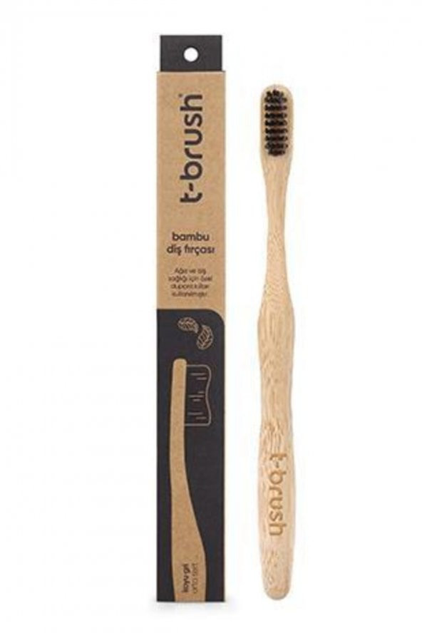 T-brush Bambu Diş Fırçası - Koyu Gri