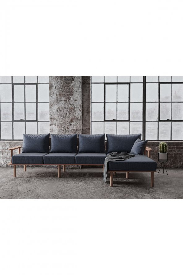 Olympos Lacivert Üçlü Sağ Köşe Koltuk