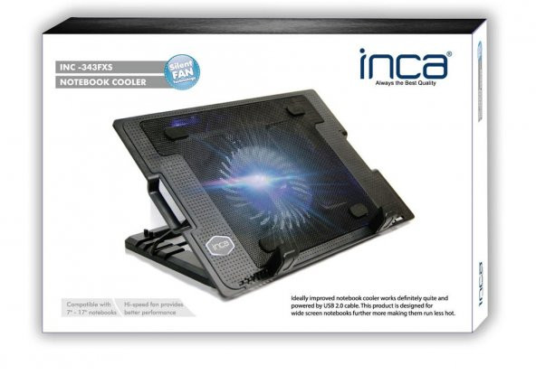 Inca Ergonomik Usb Sessiz Notebook Soğutucu Stand Inc-343fxs