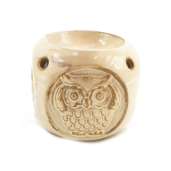 Buhurdanlık Dört Köşeli Baykuş Görünümlü Bej - 2