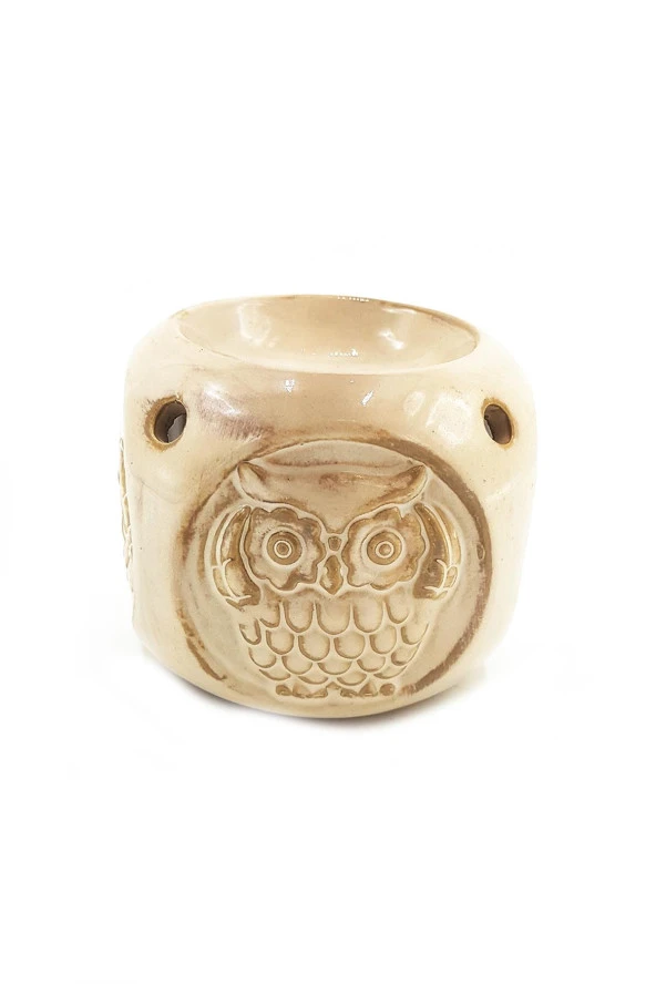 Buhurdanlık Dört Köşeli Baykuş Görünümlü Bej - 4