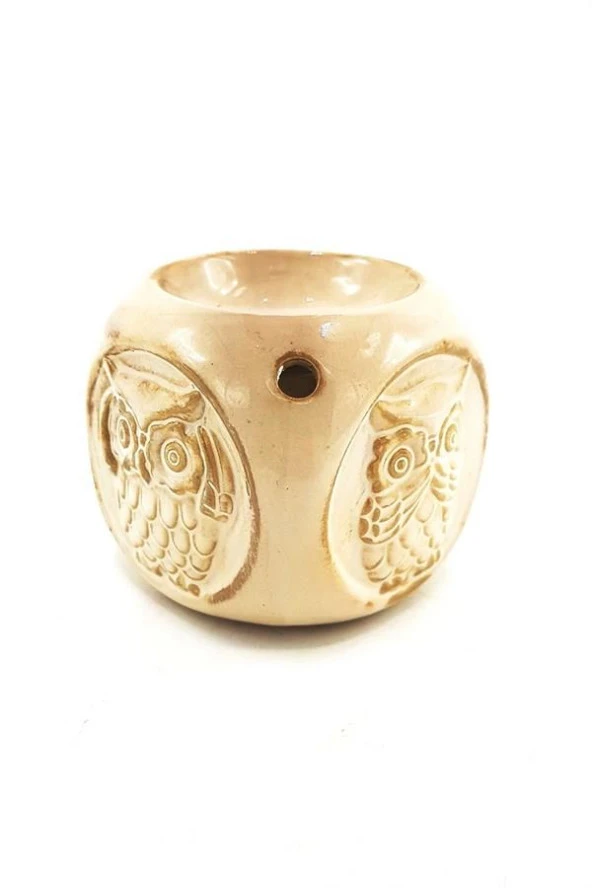 Buhurdanlık Dört Köşeli Baykuş Görünümlü Bej - 3