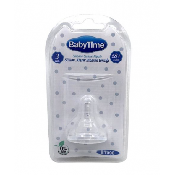 BabyTime BT098 Silikon Klasik Biberon Emziği No: 3