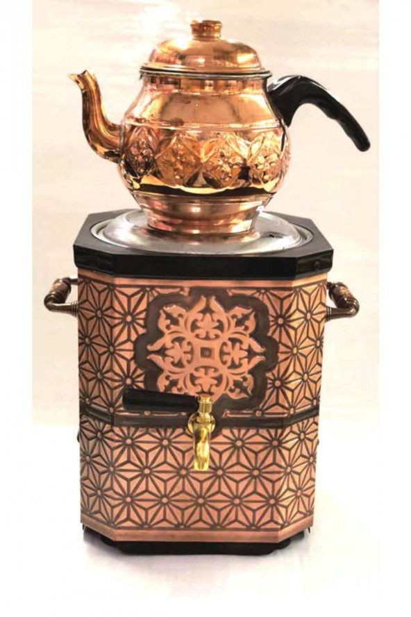 Ürünpazarı Nostaljik Jelli Bakır Çay Semaveri-DEMLİKSİZ - 2