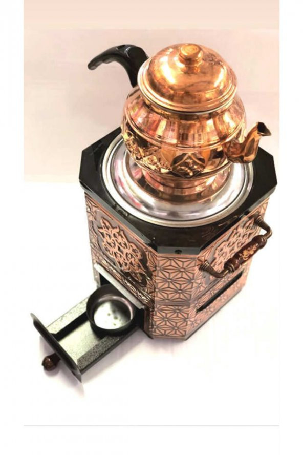 Ürünpazarı Nostaljik Jelli Bakır Çay Semaveri-DEMLİKSİZ - 4