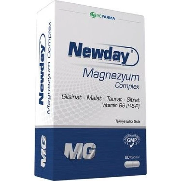 Newday Magnezyum Malat Glisinat Sitrat Taurat P5P Complex 60 Kapsul