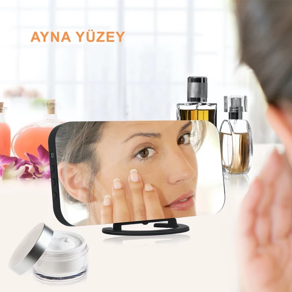 Aynalı LED Dijital Saat 2 USB Hızlı Şarj Alarmlı Masa Saati - 7