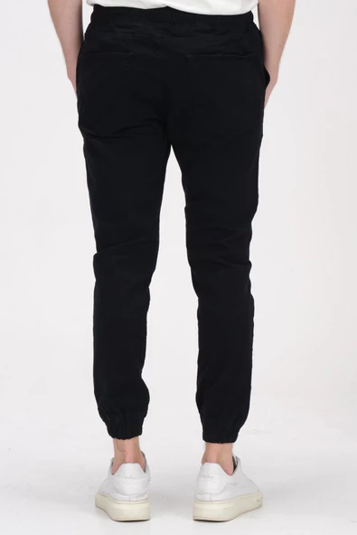 Erkek Slim Fit Paçası ve Beli Lastikli Pamuklu Jogger Pantolon - 11